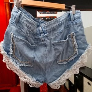 Forever 21 plus lace trim shorts